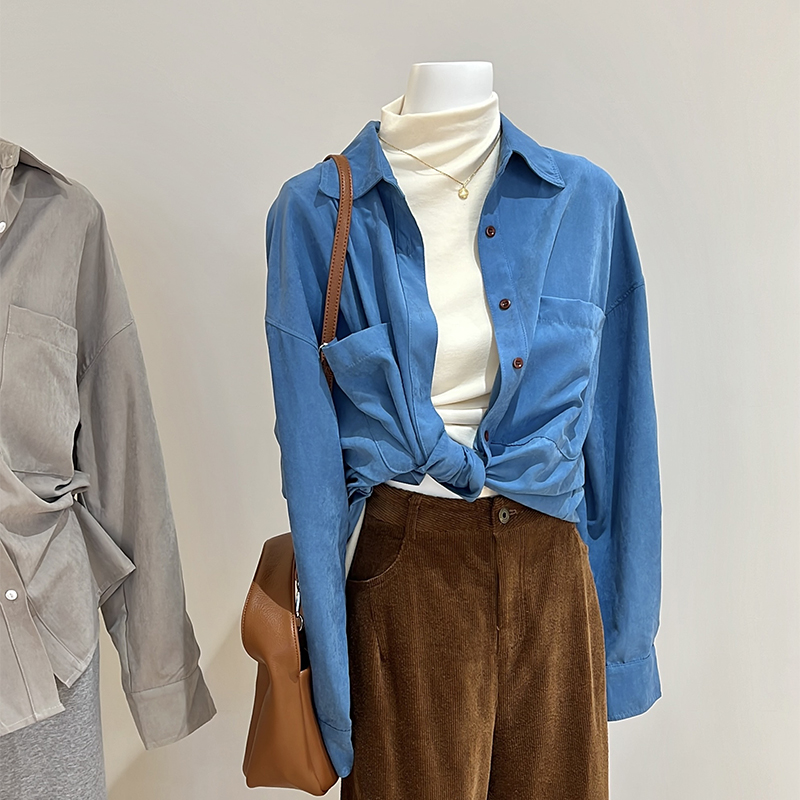 硫酸铜穿搭绒感品质衬衫外套叠穿