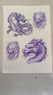 葫芦玉竹转印稿龙 带10毫升转印油 辅助起稿