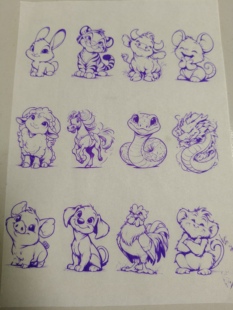 生肖葫芦玉竹烙画烫画转印贴纸拓印图送一瓶十毫升转印油