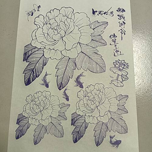 牡丹葫芦玉竹烙画烫画转印贴纸转印贴纸一张送一瓶十毫升转印油