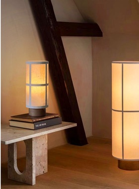 日式复古布艺落地灯Audo插电台灯中古侘寂风民宿卧室床头氛围桌灯