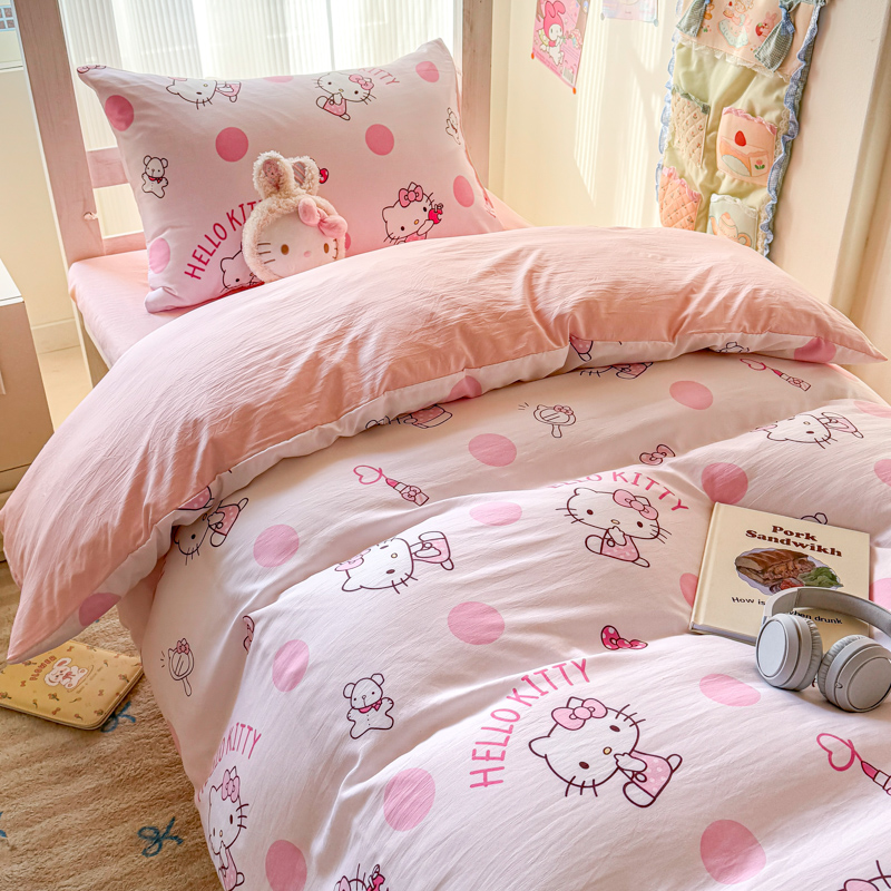 三丽鸥床上KT猫四件套100儿童床品床单女孩美乐蒂被套宿舍三件套4