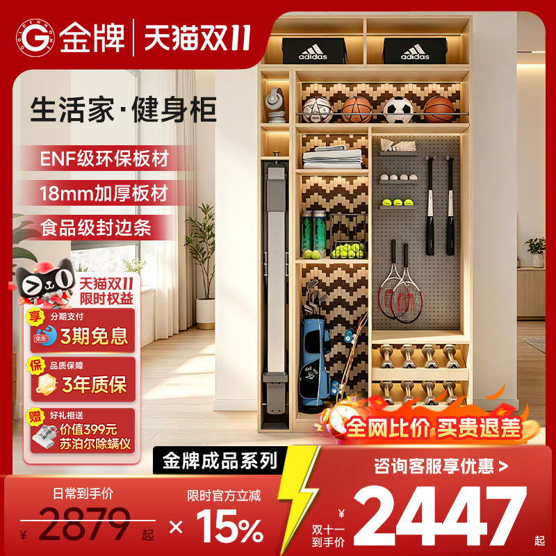 【会员优选】金牌轻定制健身柜客厅隐形收纳储物柜折叠一体小户型