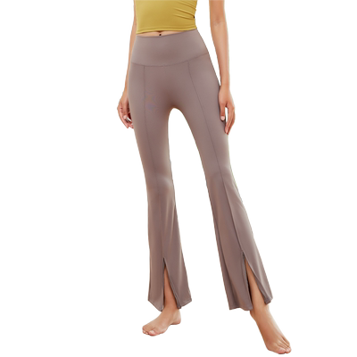 依琦莲提臀瑜伽裤前开叉喇叭裤