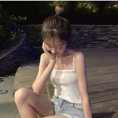 白色吊带背心女修身内搭打底衫