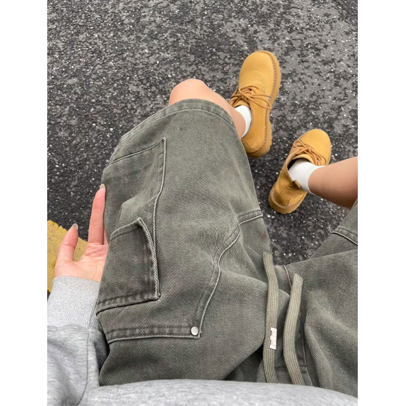 纯棉水洗伐木工装短裤男休闲裤子图片