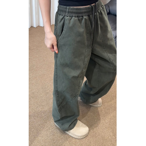 美式复古纯棉工装裤男水洗长裤子