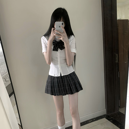 jk收腰短袖衬衫制服学院风