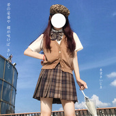 东京岁时记原创少女风JK制服棕色格裙百褶裙短裙半身裙布朗庄园