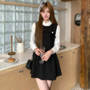 上衣学院风套装 东京岁时记jk秋季 衬衫 灰色波点连衣裙白色长袖 新款