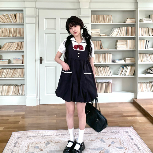 东京岁时记jk花边领短袖衬衫女夏