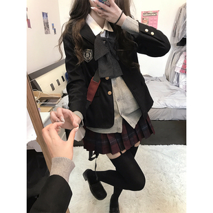 东京岁时记jk西装 秋冬日系学院风西服姐妹制服叠穿暮霞百褶裙套装