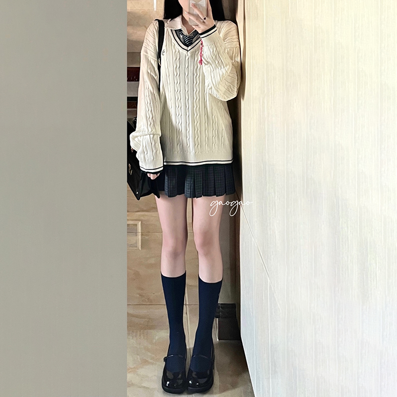 东京岁时记jk针织衫上衣女秋季原创新款甜美慵懒风女士毛衣西泽大