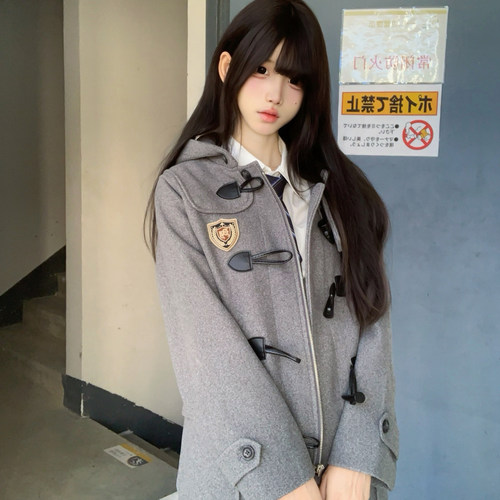 东京岁时记秋冬校供感JK灰色大衣