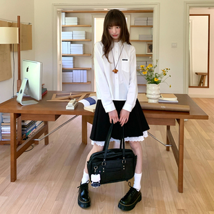 学院风制服少女半裙花边裙套装 东京岁时记jk春季 衬衫 白色长袖 新款