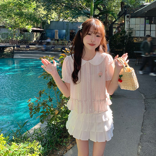 学院风衬衫女夏新款衬衫防晒休闲