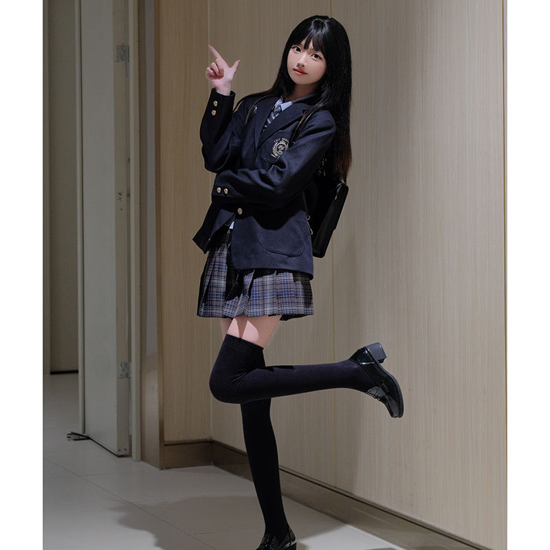东京岁时记JK秋冬制服女士绀色校供小个子西装外套女摩尔学院西服