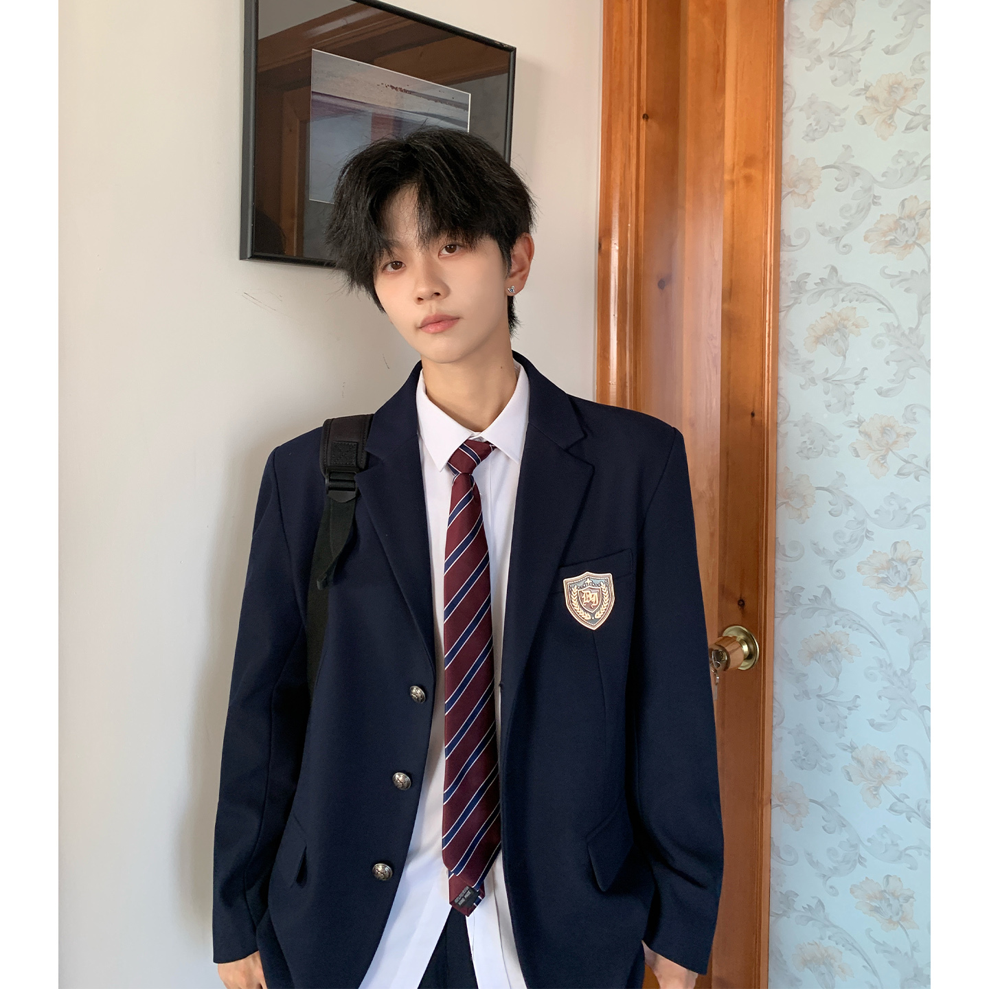 东京岁时记绀色校供感西服套装