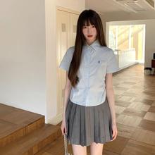 东京岁时记jk衬衫短袖正版原创日系制服学院风水蓝色衬衫上衣女夏