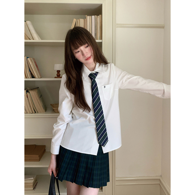 东京岁时记学院风白色长袖衬衫