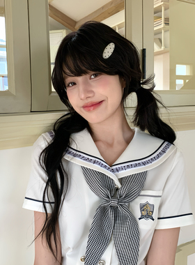 东京岁时记jk原创设计白色音符水手服女夏小个子日系短袖制服套装