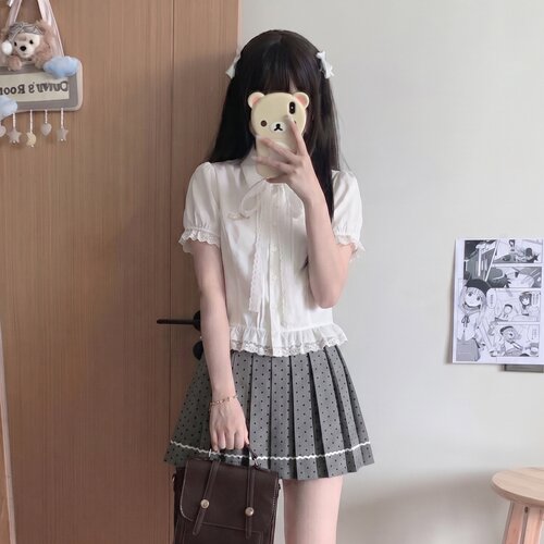 东京岁时记jk白色短袖衬衫夏季女