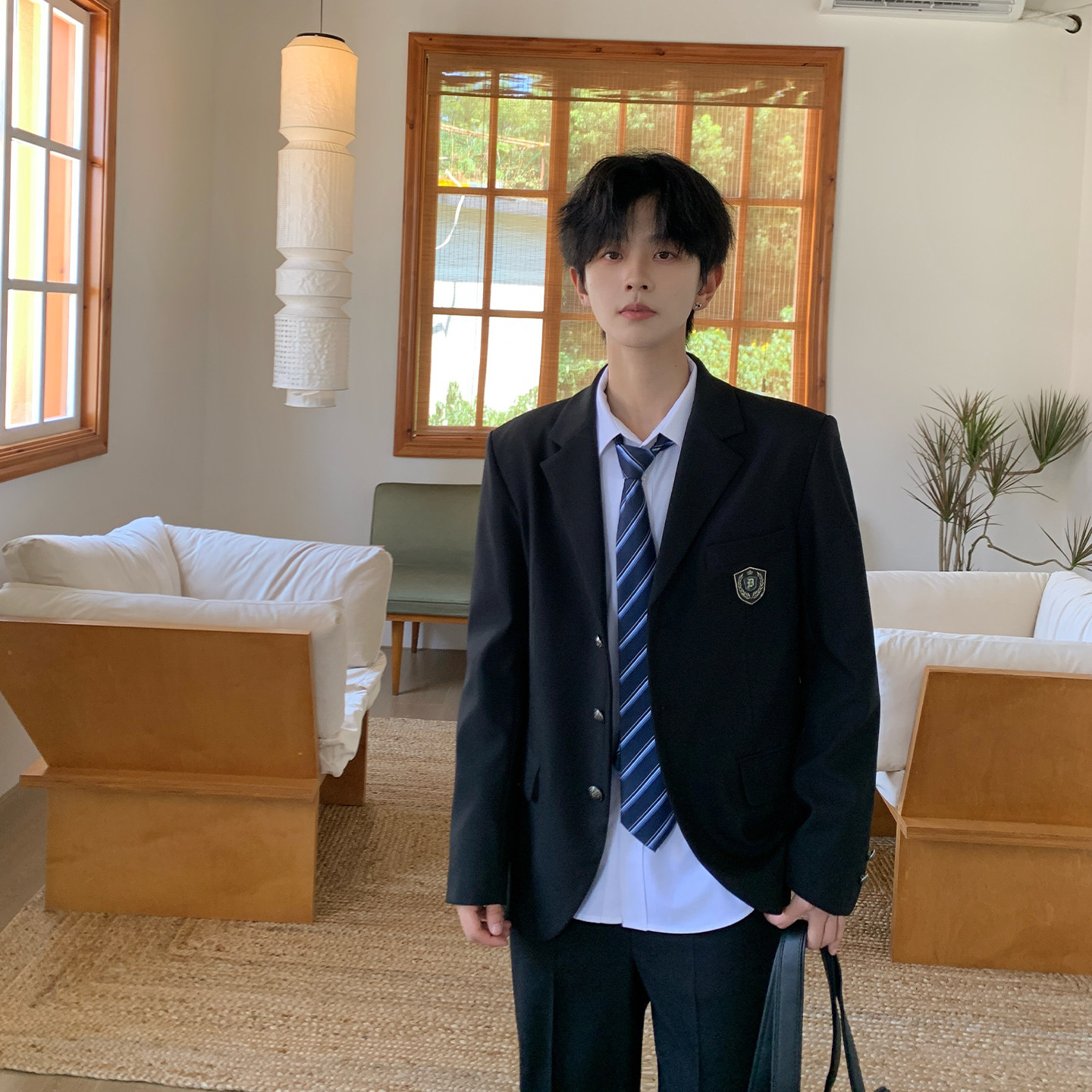 东京岁时记DK日系校供感黑色西服黑崎执事西装西裤套装男秋冬外套