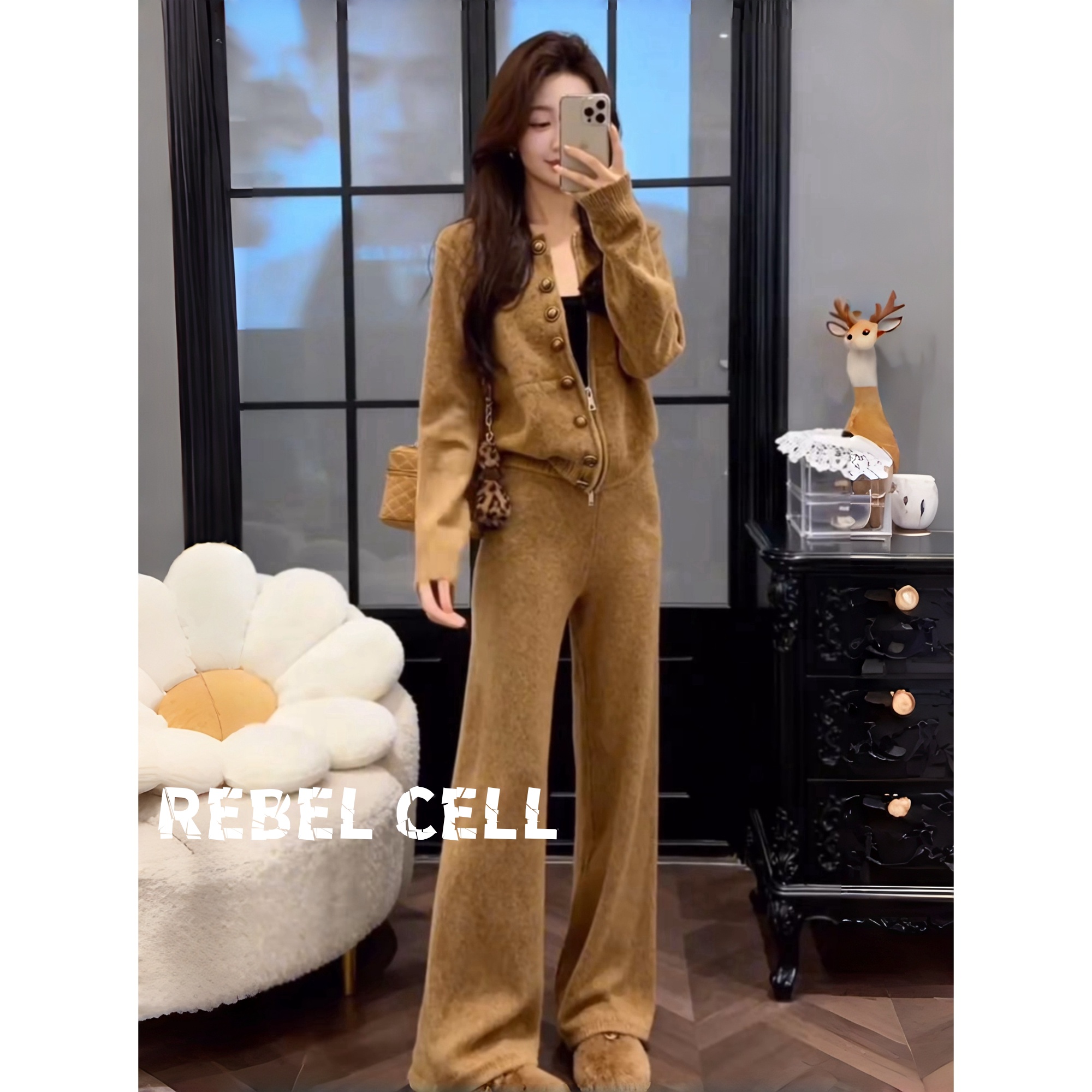 老钱风名媛千金针织套装