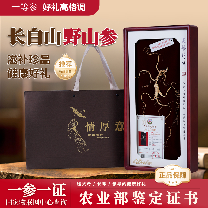 长白山野山参礼盒国检送父母长辈东北野生人参籽货礼品林下参送礼