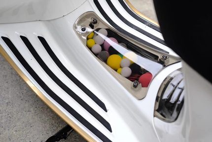 适用Vespa改装春天 冲刺150 电池盖 缸头盖 电瓶盖 透明中心盖