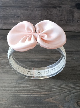 高级冰淇淋粉 婴儿发带女宝宝满月百天拍照头饰婴幼儿公主发饰