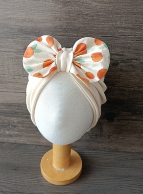 婴儿帽子纯棉春秋单层印度护囱门帽新生儿初生公主蝴蝶结囟门帽