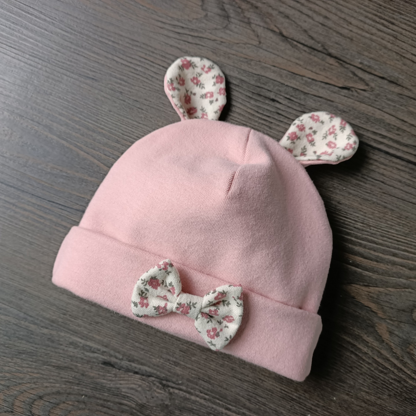 原创婴儿帽子冬季新生儿保暖胎帽宝宝护卤门可爱小耳朵女童套头帽