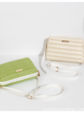 跨境女包包包2023ladies bags简约小方包潮流单肩包草编包女