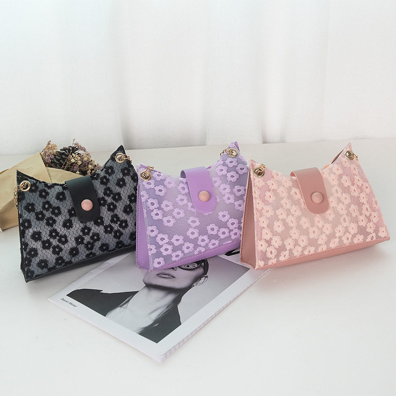 外贸女包2022夏季韩版绣线花朵透明磁扣腋下包单肩手提简约手机包,箱包皮具/热销女包/男包,通用款女包,淘宝优惠券,粉丝福利购,淘宝优惠卷