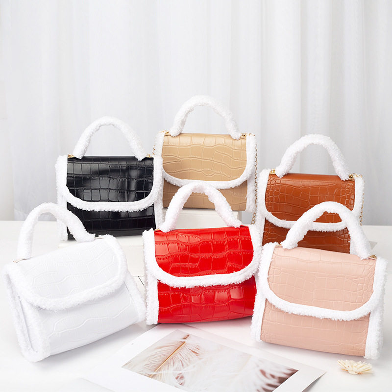 一件2023冬季韩版手机包毛呢配色鳄鱼纹小方包单肩斜跨手提女,运动包/户外包/配件,挎包/拎包/休闲包,淘宝优惠券,粉丝福利购,淘宝优惠卷