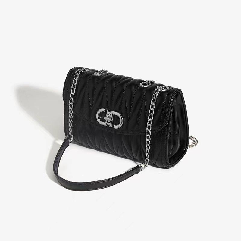 单肩包女2024新款时尚百搭高级感链条菱格皱皮斜挎小方包厂家,箱包皮具/热销女包/男包,通用款女包,淘宝优惠券,粉丝福利购,淘宝优惠卷