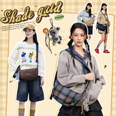 花间公主原创织影系列时尚 通勤单肩包格纹斜挎包旅行出游饺子包