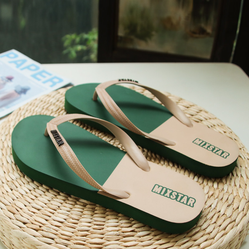 【东南亚进口】橡胶人字拖 男青年夏季学生休闲拼色软底防滑耐磨