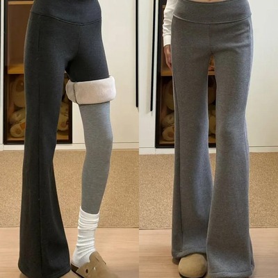 2026春秋冬新款加绒微喇瑜伽运动裤女高腰修身显瘦百搭休闲喇叭裤