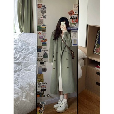 冬季中长款毛呢外套女