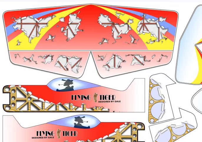 卡通 飞虎 3D 航模飞机图纸 写真