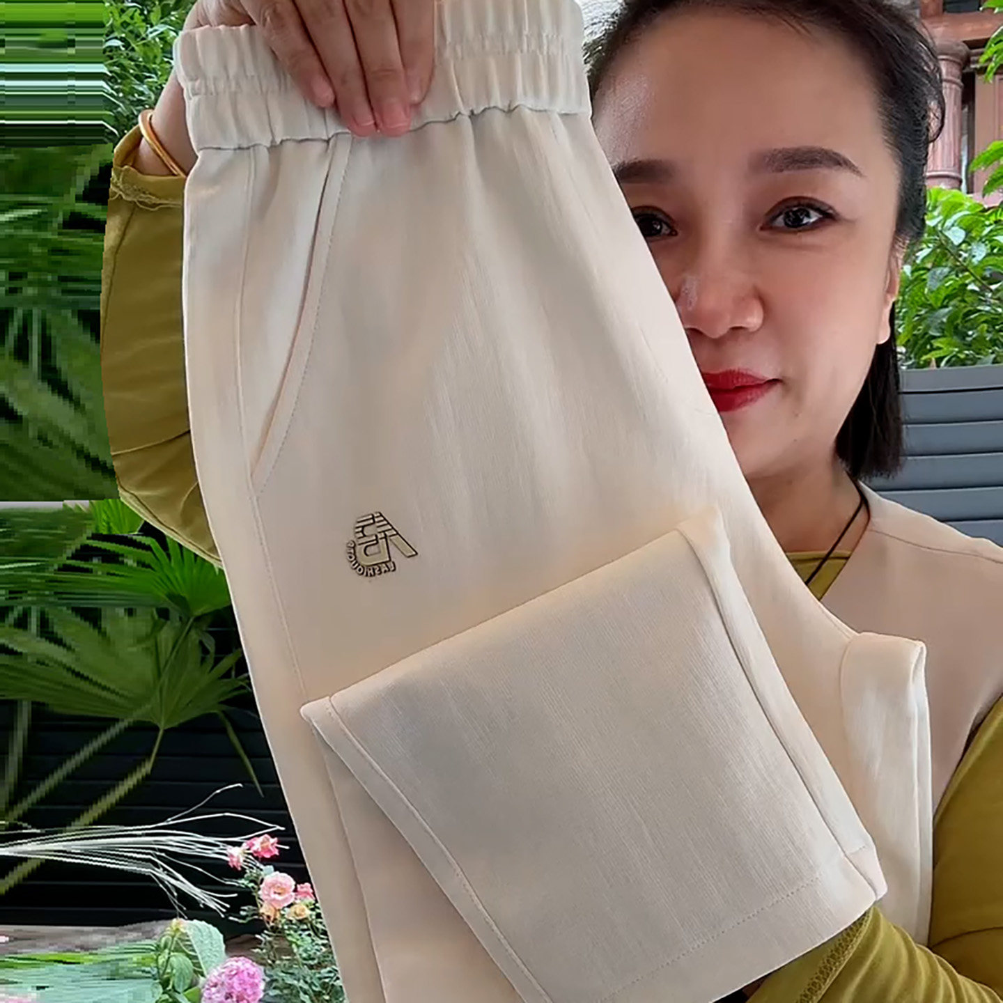 米白色高腰薄款棉麻九分裤女2026夏季新款宽松透气显瘦休闲小脚裤