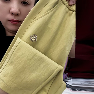 浅绿色刺绣小个子薄款九分裤女2026春季中年妈妈减龄透气亲肤裤子