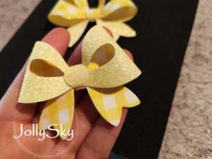 Jollysky独家蝴蝶结刀模Sizzix模切机闪布镂空双蝴蝶结B006