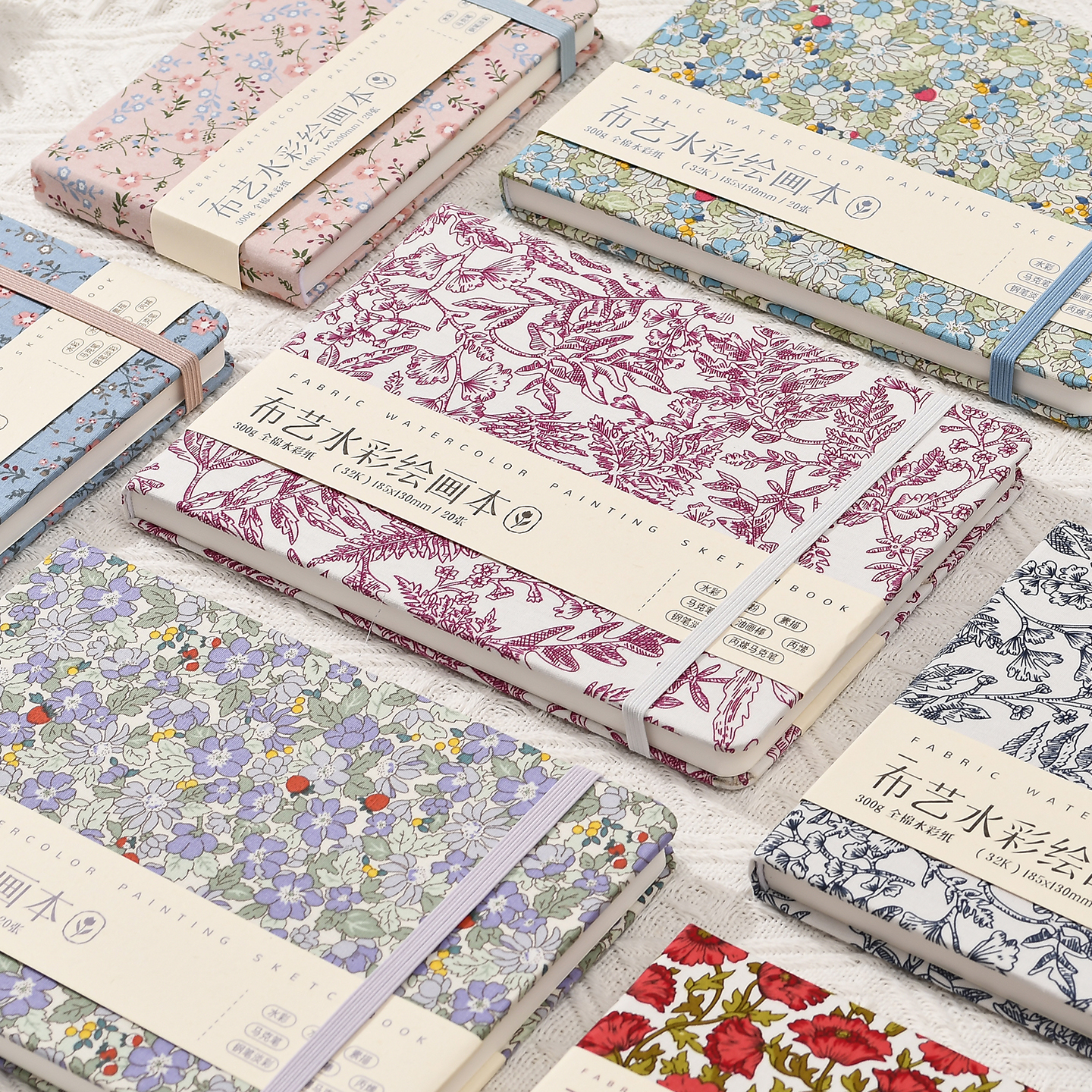 伊莎儿布艺水彩本300g全棉20张