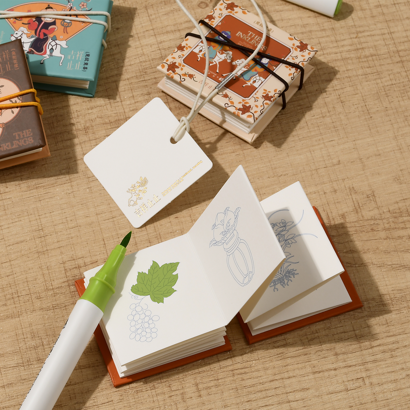 洢杉国风纹样涂色本摸鱼豆豆本