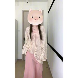 针织防晒罩衫上衣女装粉色吊带连衣裙女早秋套装穿搭气质慵懒时尚