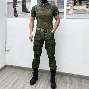 春夏男女户外战术收脚裤短袖套装俄罗斯迷彩服修身CS耐磨工装