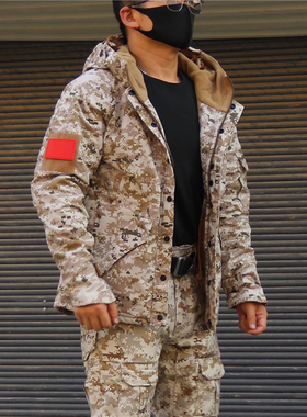 G8户外战术迷彩冲锋衣男女冬季加绒加厚保暖外套登山服棉袄